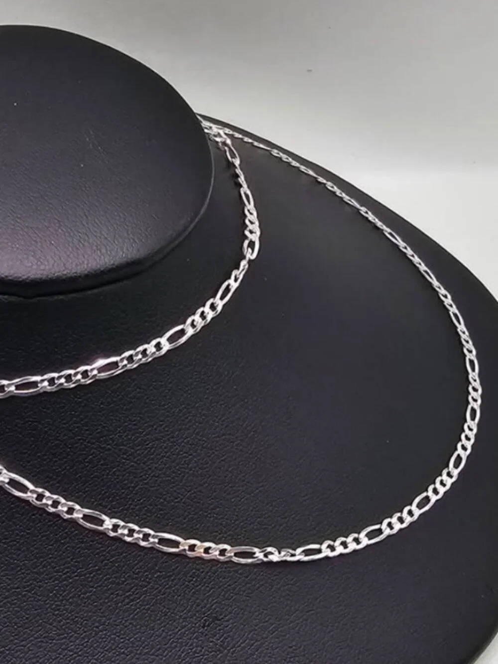 Sterling Silver 925 High Polished Figaro Chain 2.9 mm 22 inches